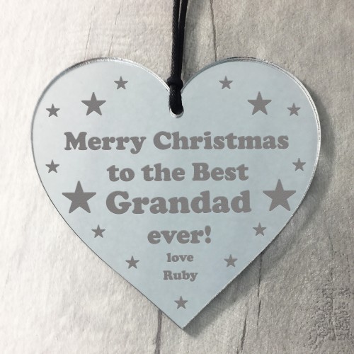 Personalised Christmas Gift For Grandad Engraved Heart