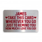 Personalised Love You Metal Card Birthday Xmas Gift For Him