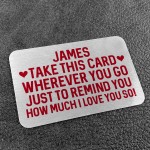 Personalised Love You Metal Card Birthday Xmas Gift For Him