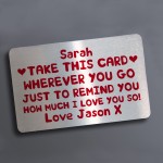 Personalised Love You Metal Card Birthday Christmas Gift