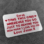 Personalised Love You Metal Card Birthday Christmas Gift