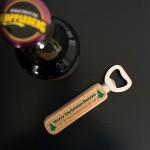Personalised Christmas Gift For Friend Wooden Bottle Opener