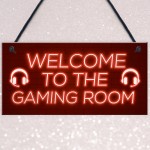 Gaming Room Sign Welcome Sign For Man Cave Boys Bedroom Gift
