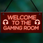 Gaming Room Sign Welcome Sign For Man Cave Boys Bedroom Gift
