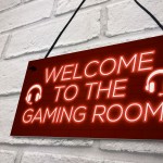 Gaming Room Sign Welcome Sign For Man Cave Boys Bedroom Gift