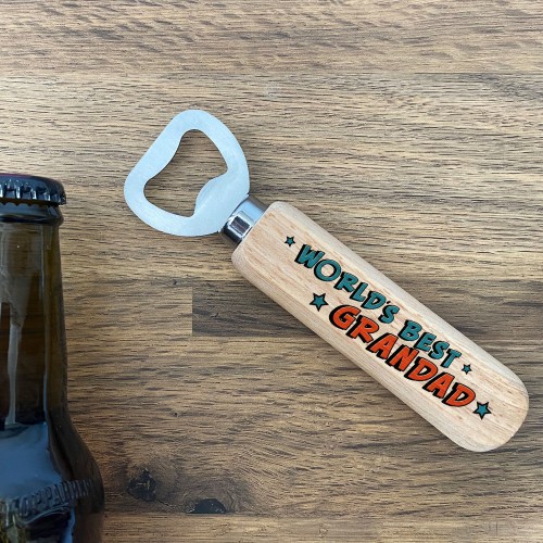 Worlds Best Grandad Wooden Bottle Opener Christmas Birthday Gift