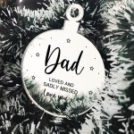 Dad Memorial Gift Engraved Hanging Bauble In Memory Plaque