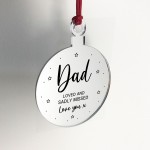 Dad Memorial Gift Engraved Hanging Bauble In Memory Plaque