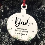 Dad Memorial Gift Engraved Hanging Bauble In Memory Plaque