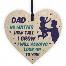 Novelty Gift For Dad Birthday Christmas Wood Heart Thank You