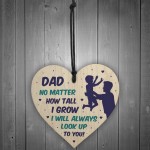 Novelty Gift For Dad Birthday Christmas Wood Heart Thank You