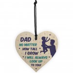 Novelty Gift For Dad Birthday Christmas Wood Heart Thank You
