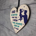 Novelty Gift For Dad Birthday Christmas Wood Heart Thank You