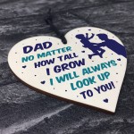 Novelty Gift For Dad Birthday Christmas Wood Heart Thank You