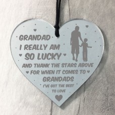 Novelty Thank You Gift For Grandad Engraved Heart Birthday Xmas