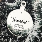 Grandad Memorial Gift Engraved Hanging Bauble In Memory Plaque