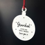 Grandad Memorial Gift Engraved Hanging Bauble In Memory Plaque