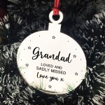 Grandad Memorial Gift Engraved Hanging Bauble In Memory Plaque