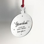 Grandad Memorial Gift Engraved Hanging Bauble In Memory Plaque