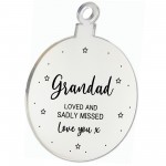 Grandad Memorial Gift Engraved Hanging Bauble In Memory Plaque