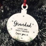 Grandad Memorial Gift Engraved Hanging Bauble In Memory Plaque