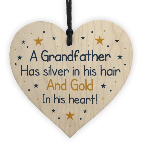 Novelty Gifts For Grandad Grandfather Wooden Heart Gifts