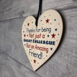 Wooden Heart Gift For Colleague Novelty Work Colleague Friend