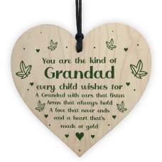Grandad Gifts Wooden Heart Keepsake Poem Birthday Christmas