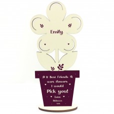 Personalised Best Friend Birthday Christmas Gift Wooden Flower