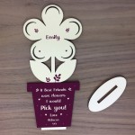 Personalised Best Friend Birthday Christmas Gift Wooden Flower