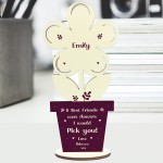 Personalised Best Friend Birthday Christmas Gift Wooden Flower