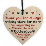 Novelty Gift For Colleague Wooden Heart Thank You Gift