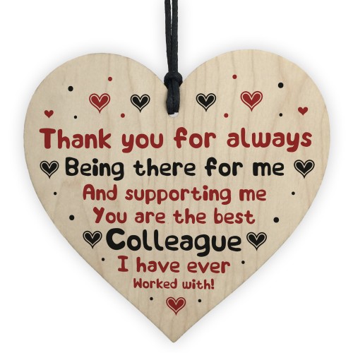 Novelty Gift For Colleague Wooden Heart Thank You Gift