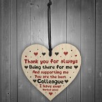 Novelty Gift For Colleague Wooden Heart Thank You Gift