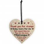 Novelty Gift For Colleague Wooden Heart Thank You Gift