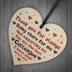 Novelty Gift For Colleague Wooden Heart Thank You Gift