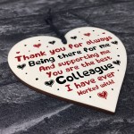 Novelty Gift For Colleague Wooden Heart Thank You Gift