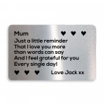 Thank You Gift For Mum Personalised Wallet Insert Birthday Xmas