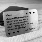 Thank You Gift For Mum Personalised Wallet Insert Birthday Xmas