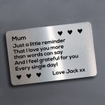 Thank You Gift For Mum Personalised Wallet Insert Birthday Xmas