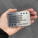 Thank You Gift For Mum Personalised Wallet Insert Birthday Xmas