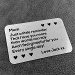 Thank You Gift For Mum Personalised Wallet Insert Birthday Xmas