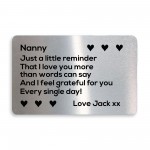 Novelty Gift For Nanny Personalised Insert Birthday Christmas