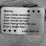 Novelty Gift For Nanny Personalised Insert Birthday Christmas