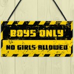 Funny Boys Bedroom Door Sign NO GIRLS ALLOWED Man Cave