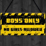 Funny Boys Bedroom Door Sign NO GIRLS ALLOWED Man Cave