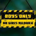 Funny Boys Bedroom Door Sign NO GIRLS ALLOWED Man Cave