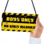 Funny Boys Bedroom Door Sign NO GIRLS ALLOWED Man Cave