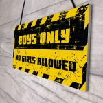 Funny Boys Bedroom Door Sign NO GIRLS ALLOWED Man Cave