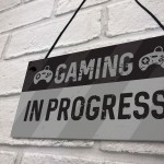 Novelty Gaming In Progress Sign For Boys Bedroom Man Cave
